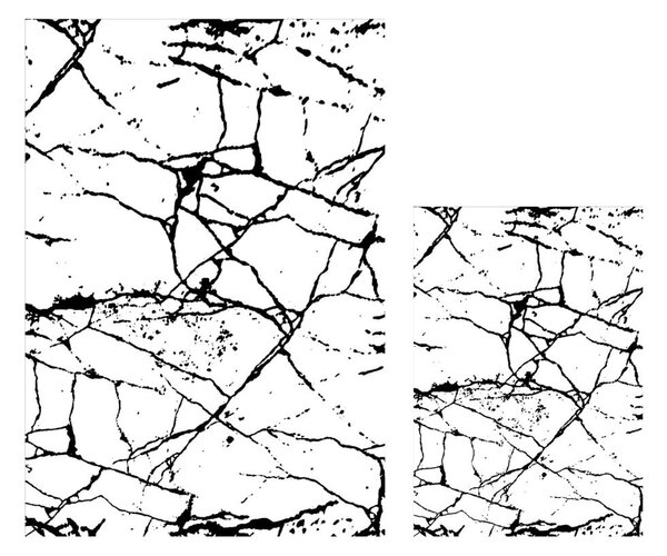 Zestaw 2 biało-czarnych dywaników łazienkowych Mila Home Marble