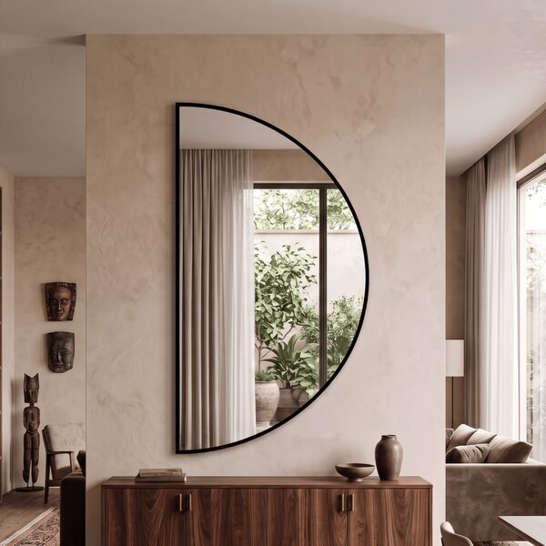Lustro LINEA ARCH 80 x 40 cm Czarny