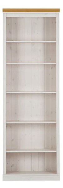 Biały regał z litego drewna sosnowego 74x223x37 cm Anita – Støraa