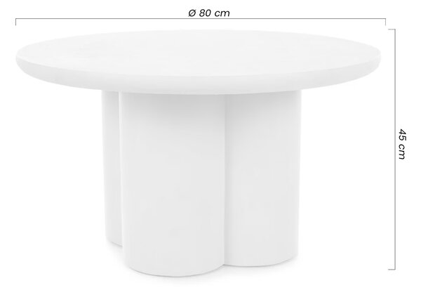 Stolik kawowy okrągły Cylindus 80 cm - beżowy