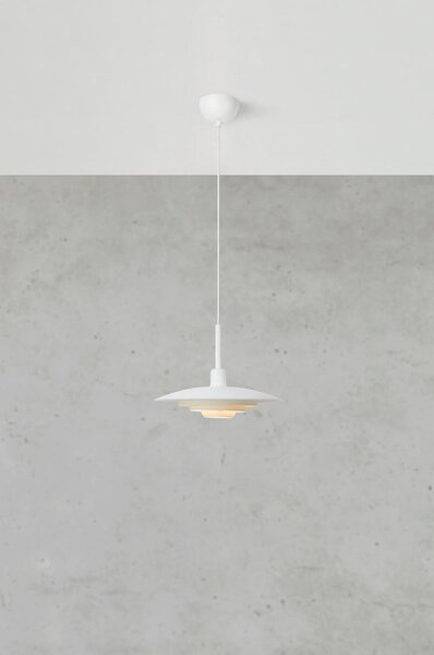 Biała lampa wisząca z metalowym kloszem ø 35 cm Piny – Markslöjd