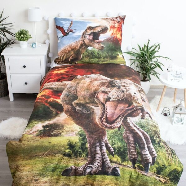 Bawełniana pościel dziecięca jednoosobowa 140x200 cm Jurassic World "Volcano" – Jerry Fabrics