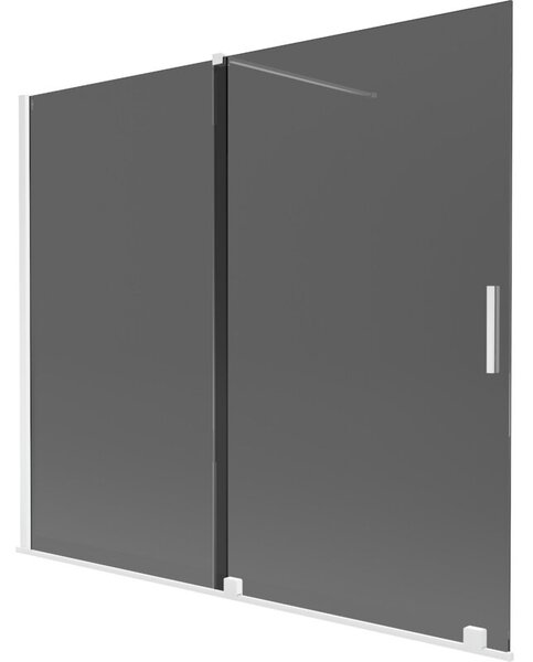 Mexen Velar parawan nawannowy 2-skrzydłowy rozsuwany 180 x 150 cm, grafit, biały - 896-180-000-41-20