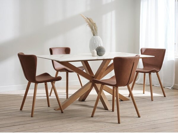 Brązowe metalowe krzesła zestaw 2 szt. Teslin – Unique Furniture