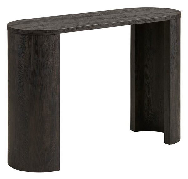 Ciemnobrązowa konsola w dekorze dębu 38x114 cm Bibione – House Nordic