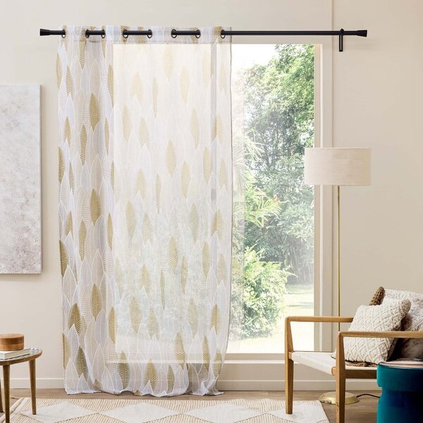 Beżowa firanka z woalu 140x240 cm Kim – douceur d'intérieur