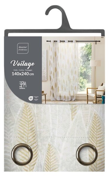 Beżowa firanka z woalu 140x240 cm Kim – douceur d'intérieur