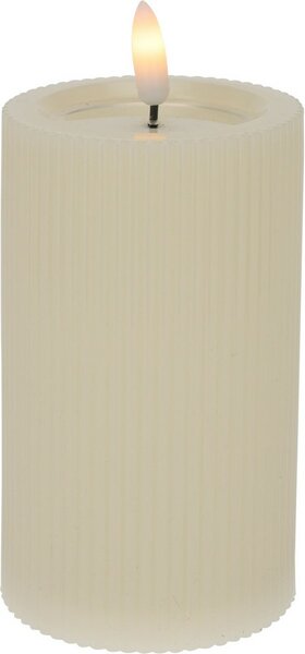 Zewnętrzna świeczka LED 7,5 x 12,5 cm, beżowy, na baterie