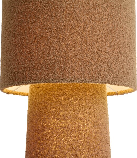 Lampa podłogowa Japandi brązowa tkanina typu teddy 2-źródła światła - Trompet