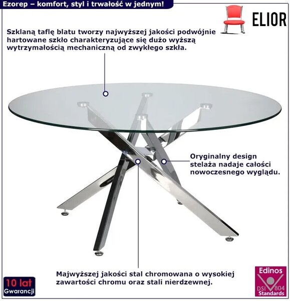 Okrągły szklany stolik kawowy H5-S47