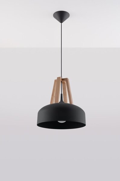 Czarno-beżowa lampa wisząca Sollux Olla