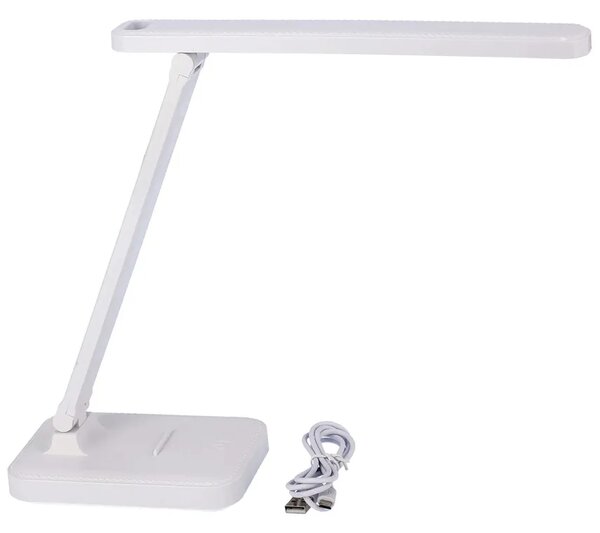 Biała Lampka Na Biurko Z Uchwytem Na Telefon Led C7-E29