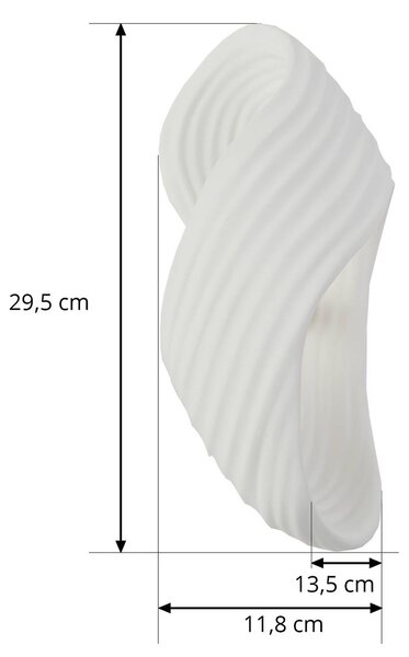 Kinkiet Ornela AI Lindby, możliwość ściemniania, biały / opal, salon / jadalnia, gips / glina, nowoczesny