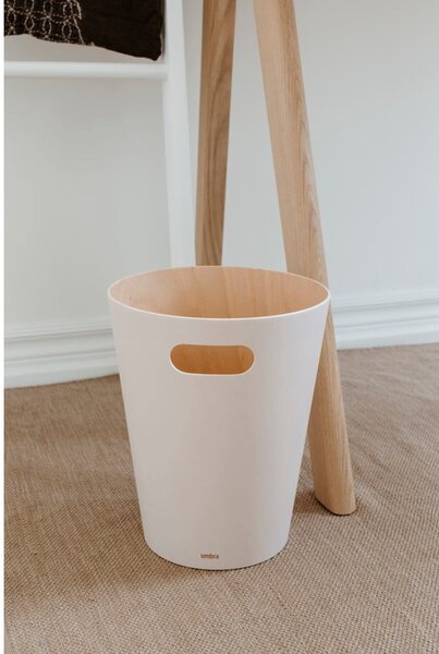 Beżowy biurowy kosz na śmieci 7,5 l Woodrow – Umbra