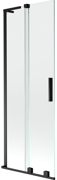Mexen Velar L parawan nawannowy 2-skrzydłowy rozsuwany 70 x 150 cm, transparent, czarny - 896-070-003-01-70