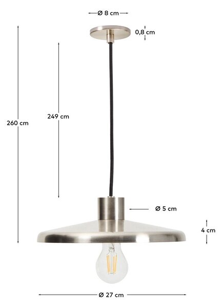 Lampa wisząca w kolorze srebra z metalowym kloszem Nuvira – Kave Home