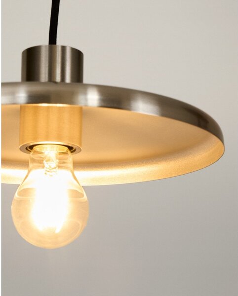Lampa wisząca w kolorze srebra z metalowym kloszem Nuvira – Kave Home