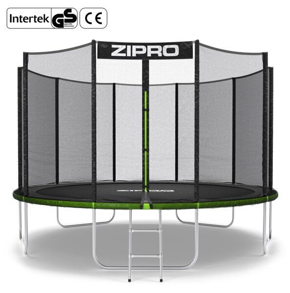 Trampolina ogrodowa z siatką zewnętrzną dla dzieci z drabinką 12FT 374cm Zipro Jump Pro