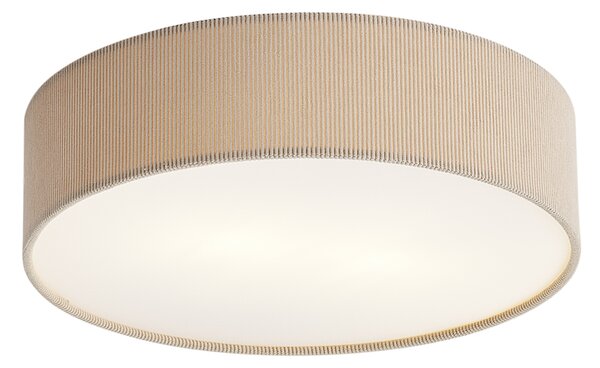 Nowoczesna lampa sufitowa taupe z aksamitnym abażurem 38 cm 2-źródła światła - Luz