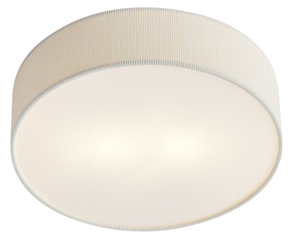 Nowoczesna lampa sufitowa biała z aksamitnym abażurem 38 cm 2-źródła światła - Luz