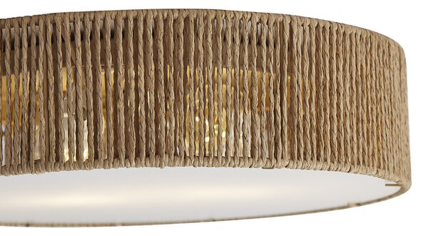 Lampa sufitowa Japandi naturalna z abażurem 38 cm 2-źródła światła - Luz