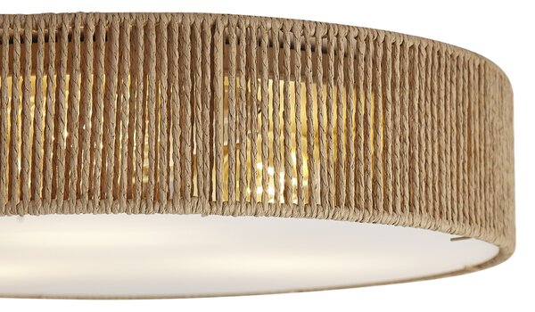 Lampa sufitowa Japandi naturalna z abażurem 46 cm 3-źródła światła - Luz