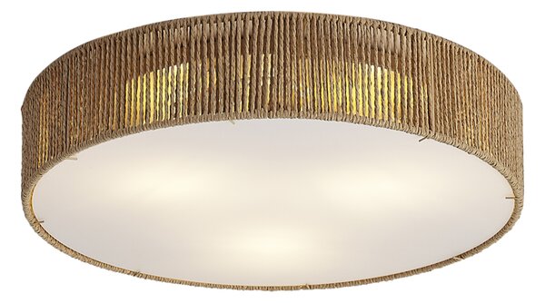 Lampa sufitowa Japandi naturalna z abażurem 46 cm 3-źródła światła - Luz