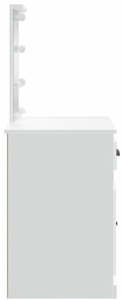 Biała toaletka z lustrem z lampkami led C4-F73