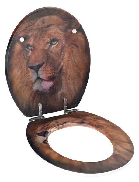 Deska sedesowa z obrazkiem 3D z łatwym domknięciem Wenko Lion, 44,5x38 cm