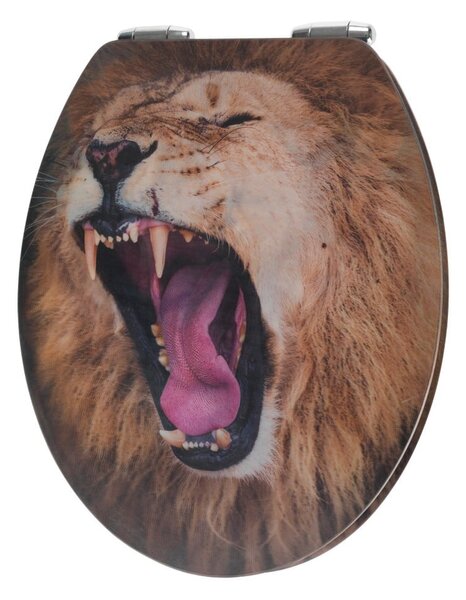 Deska sedesowa z obrazkiem 3D z łatwym domknięciem Wenko Lion, 44,5x38 cm