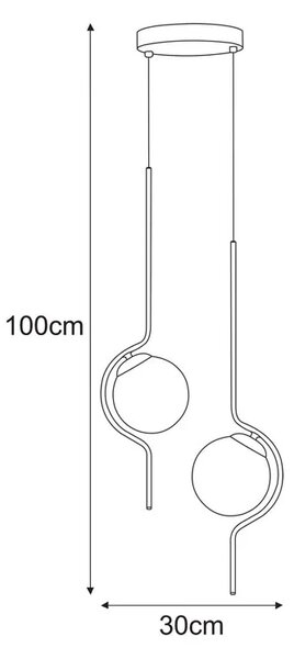 Bursztynowa designerska lampa wisząca - 3X A473 H0-B17