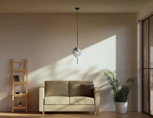Grafitowa pojedyncza lampa wisząca loft W1-L43