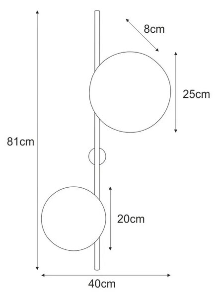 Biały minimalistyczny kinkiet 2 koła A480 R0-L11