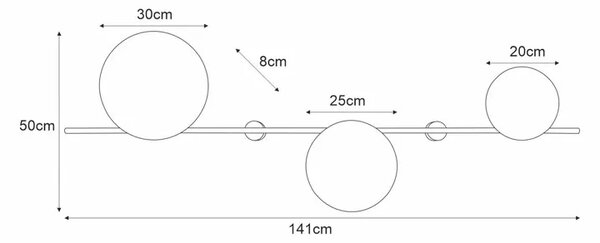 Biały potrójny designerski kinkiet z metalu - A481 K0-S11