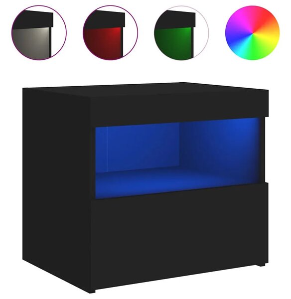 Czarna szafka nocna z podświetleniem led K2-M75