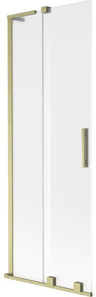 Mexen Velar L parawan nawannowy 2-skrzydłowy rozsuwany 75 x 150 cm, szron, złoty szczotkowany - 896-075-003-31-55