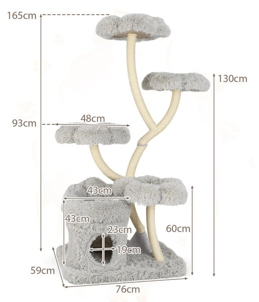 Drapak dla kota z sizalowymi słupkami 165 cm