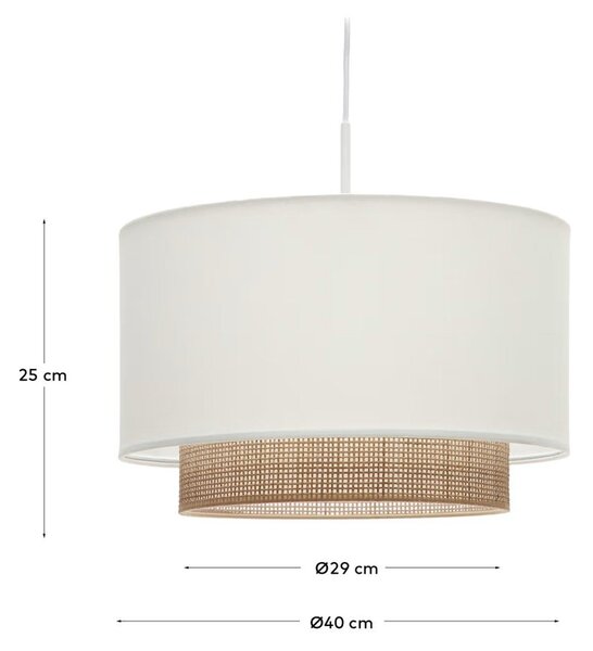 Biało-naturalny tekstylny abażur ø 40 cm Erna – Kave Home