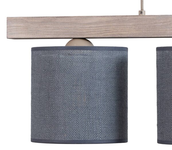 Lampa wisząca Forest Duolla, możliwość ściemniania, aluminiowy / szary / cynkowy, salon / jadalnia, drewno