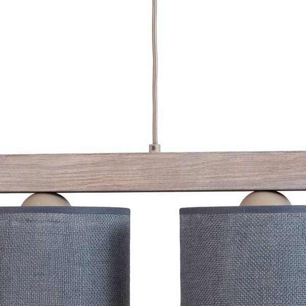 Lampa wisząca Forest Duolla, możliwość ściemniania, aluminiowy / szary / cynkowy, salon / jadalnia, drewno
