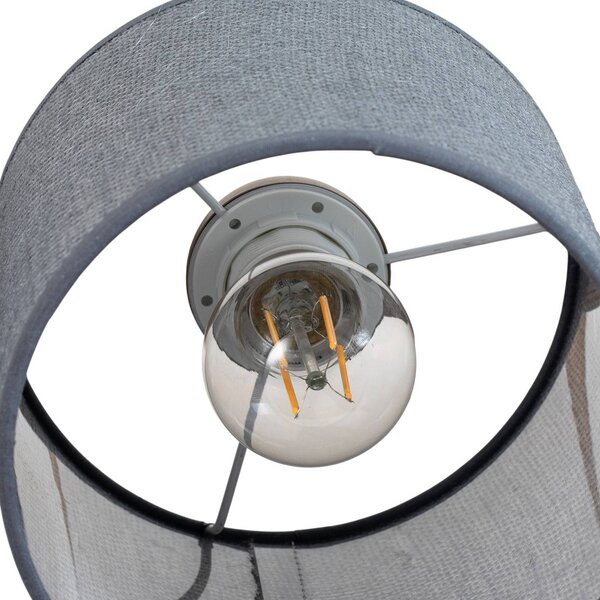 Lampa wisząca Forest Duolla, możliwość ściemniania, aluminiowy / szary / cynkowy, salon / jadalnia, drewno
