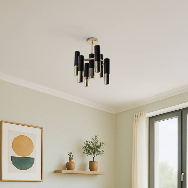 Lampa sufitowa Orino Domiluce, możliwość ściemniania, mosiężny / złoty, salon / jadalnia, metal, nowoczesny