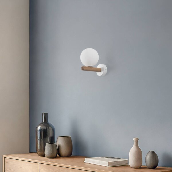 Kinkiet Estera TK Lighting, możliwość ściemniania, biały / opal, salon / jadalnia, szkło, nowoczesny