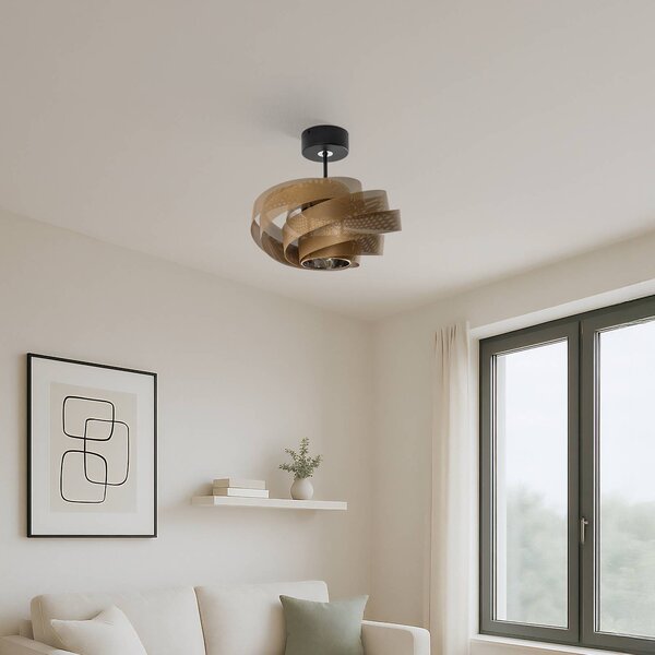 Lampa sufitowa Vento Domiluce, możliwość ściemniania, mosiężny / złoty, salon / jadalnia, metal, nowoczesny