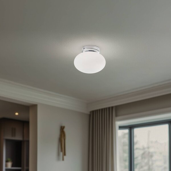 Lampa sufitowa Ufo Domiluce, możliwość ściemniania, biały / opal, salon / jadalnia, szkło, nowoczesny