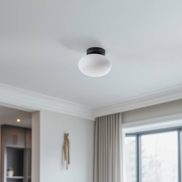 Lampa sufitowa Ufo Domiluce, możliwość ściemniania, biały / opal, salon / jadalnia, szkło, nowoczesny