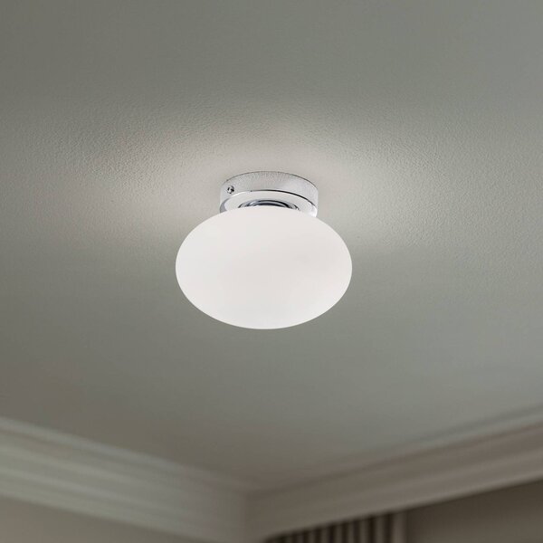 Lampa sufitowa Ufo Domiluce, możliwość ściemniania, biały / opal, salon / jadalnia, szkło, nowoczesny