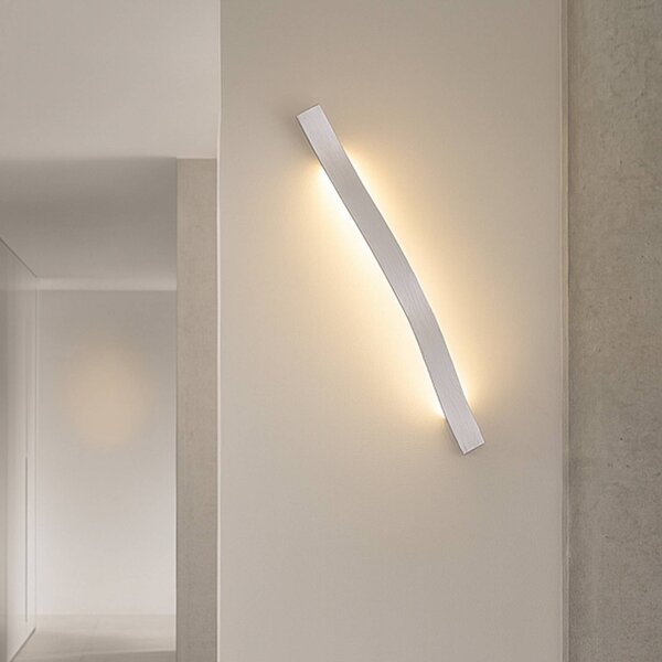 Kinkiet LED Alvon Lindby, aluminiowy / szary / cynkowy, salon / jadalnia, metal, nowoczesny
