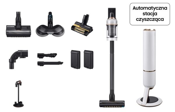 Odkurzacz SAMSUNG BESPOKE Jet Plus Pro Extra VS20B95973W/GE z funkcją mycia i polerowania