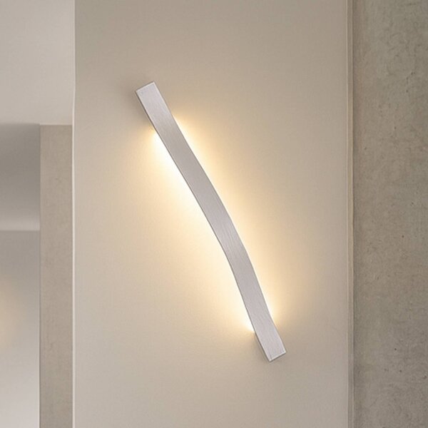 Kinkiet LED Alvon Lindby, aluminiowy / szary / cynkowy, salon / jadalnia, metal, nowoczesny